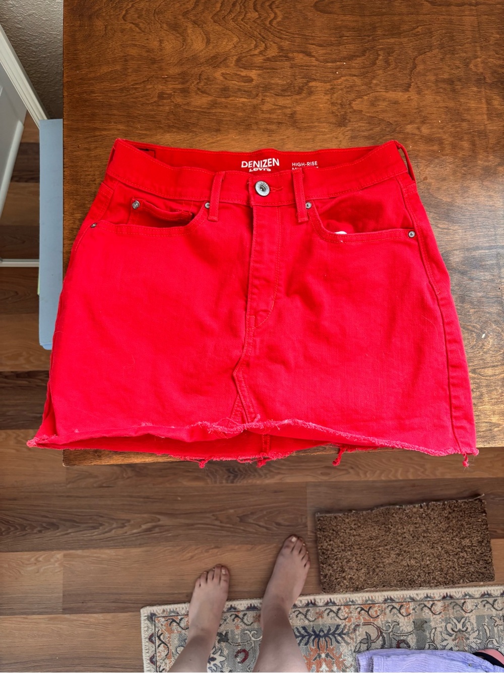 Levi's Red Denim Mini Skirt